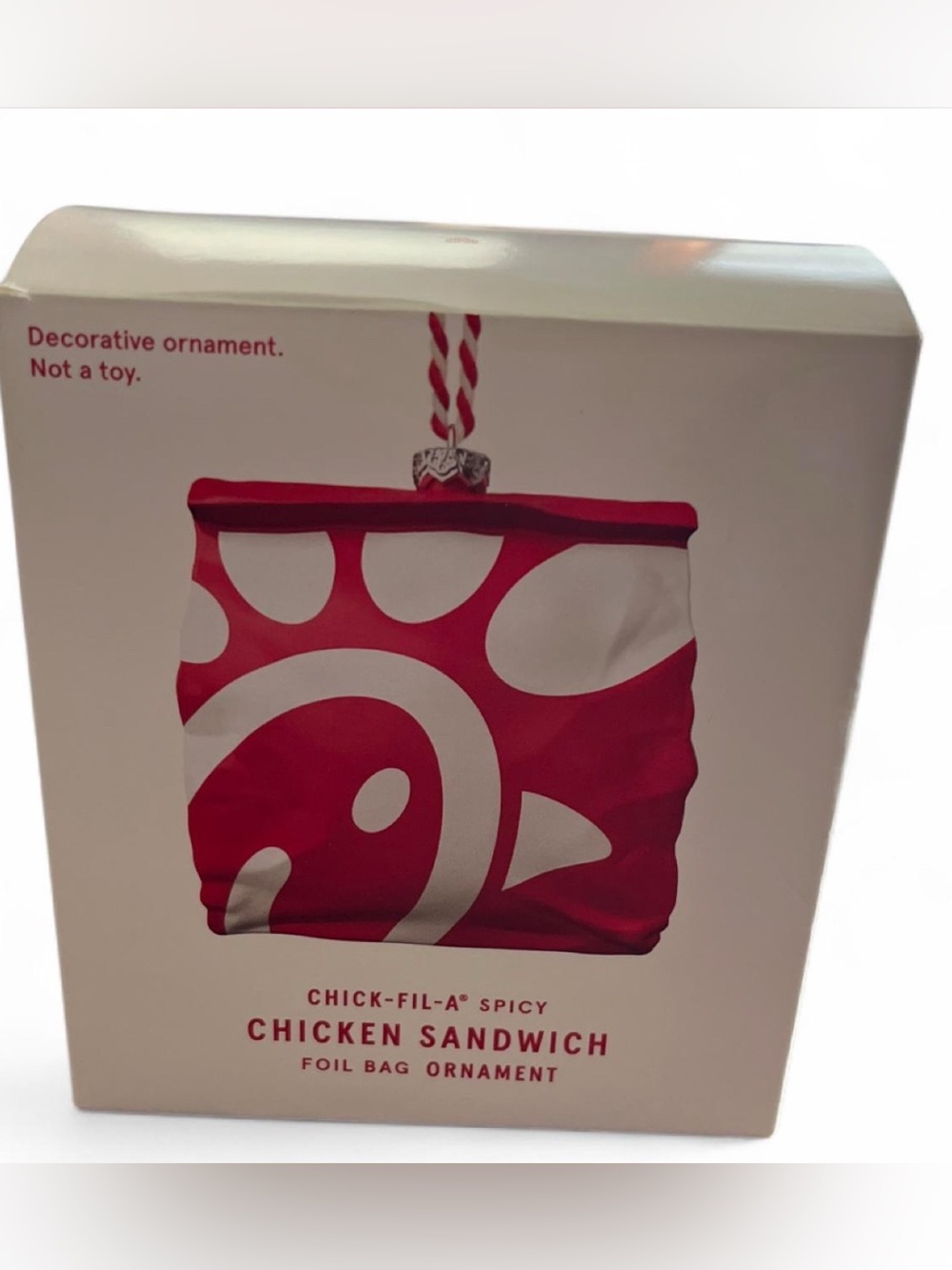 Chick-fil-A Spicy Chicken Sandwich Foil Bag Ornament 2025 Limited Edition NIB